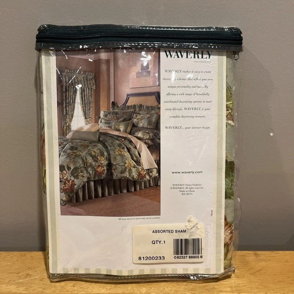 Waverly Laurel Springs Dark Must Standard Pillow‎ Sham Blue Floral Comforter